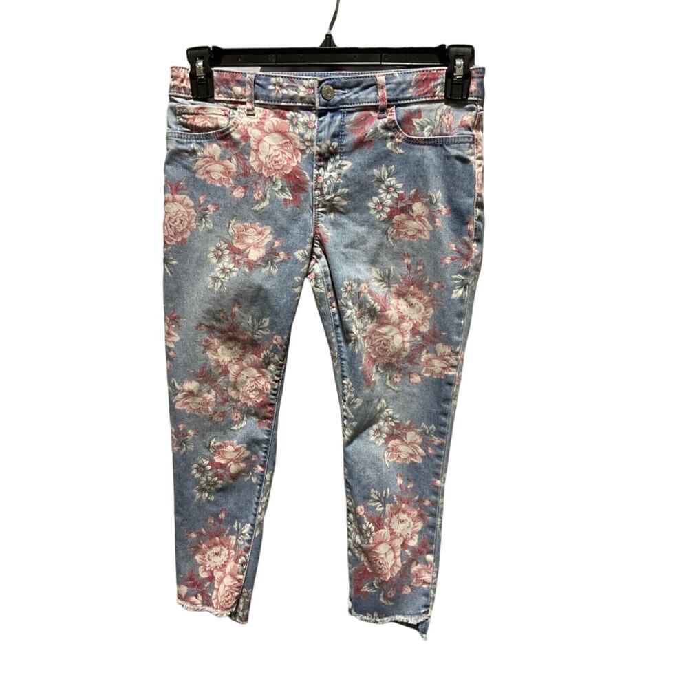 Gap Flowered‎ Jean Jeggings Size 12 Plus, Girls, Ankle Stretch, 22" Inseam